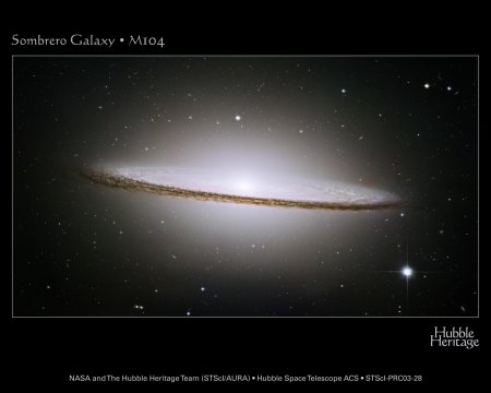 Галактика Сомбреро в космический телескоп